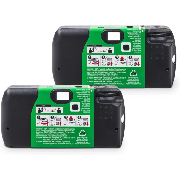 2 Pack Fujifilm QuickSnap single-use camera with built-in flash