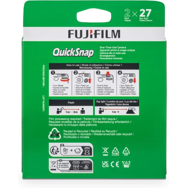 Disposable Fujifilm QuickSnap camera pack for outdoor photography